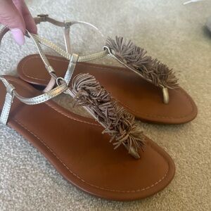 Indigo sandals brown and silver